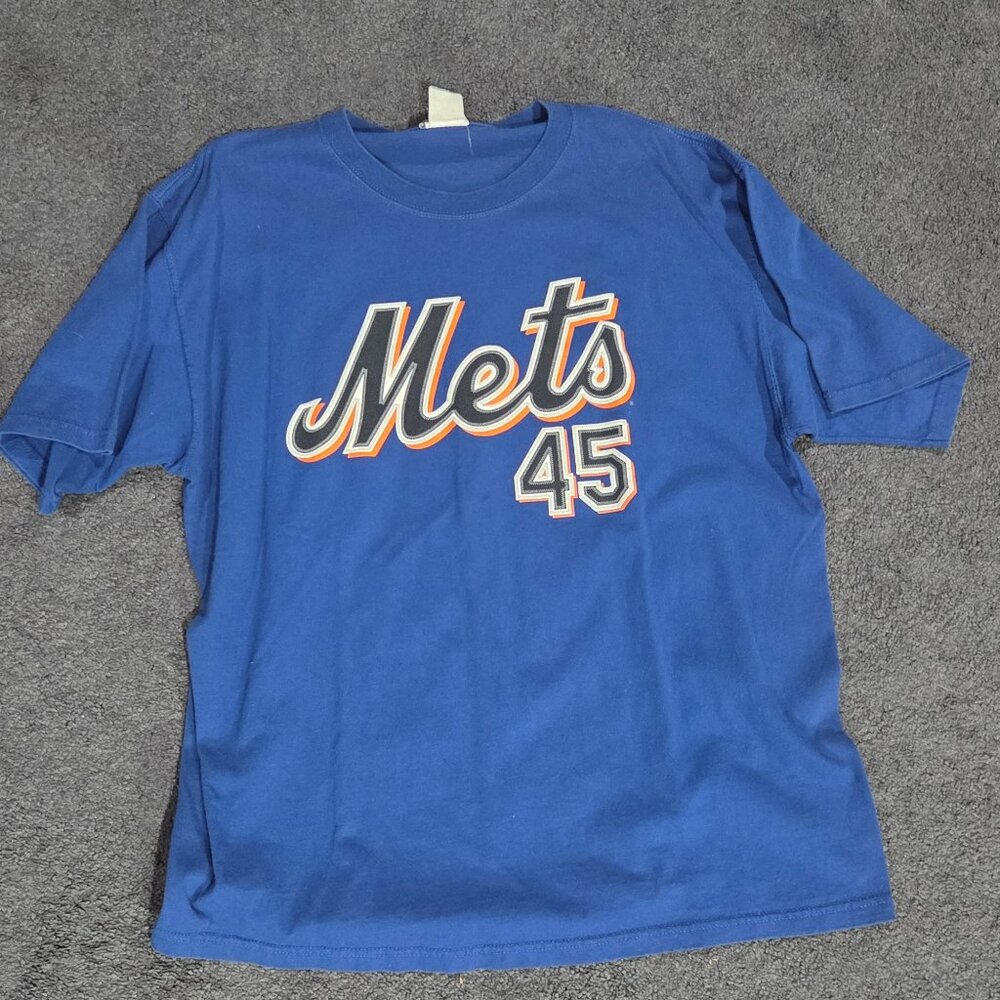 Vintage Lee Sport New York Mets Pedro Martínez #45 T-Shirt Blue Men’s XL